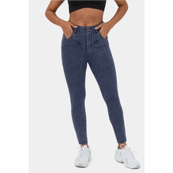 Halara HalaraMagic™ High Waisted Button Multiple Pockets Wash Stretchy Knit Deni - Picture 3 of 4